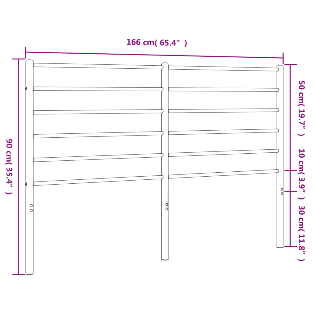 vidaXL Cabeceira de cama 160 cm metal branco