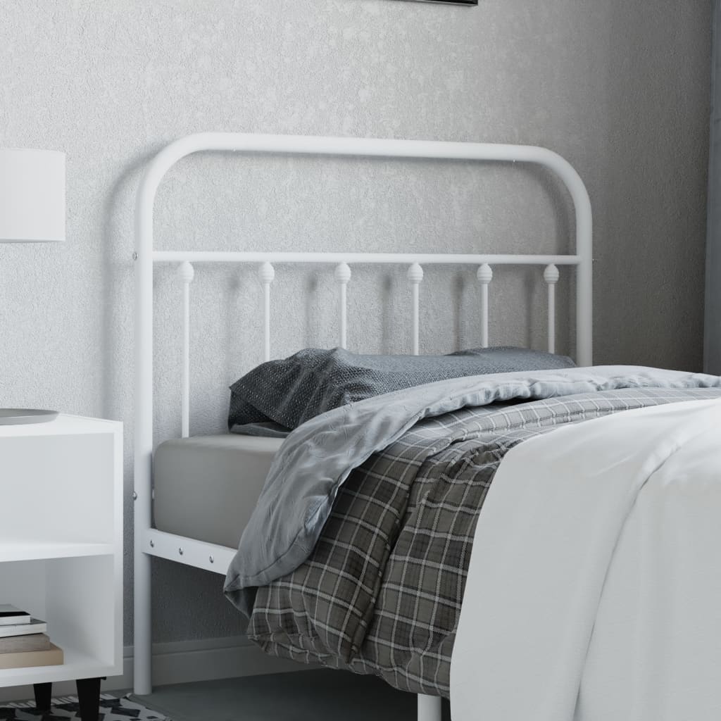 vidaXL Cabeceira de cama 100 cm metal branco