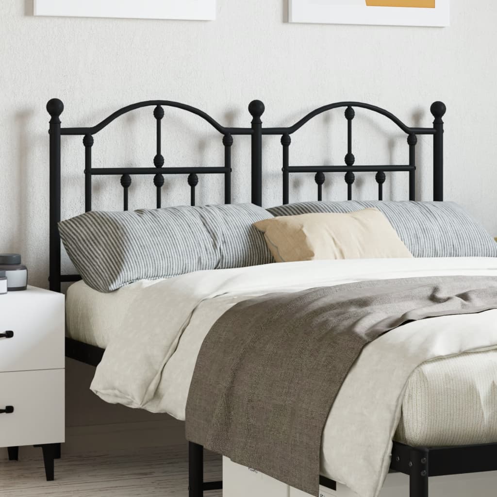 vidaXL Cabeceira de cama 120 cm metal preto