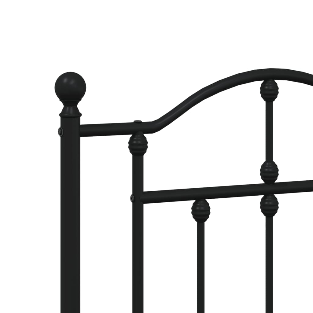 vidaXL Cabeceira de cama 120 cm metal preto