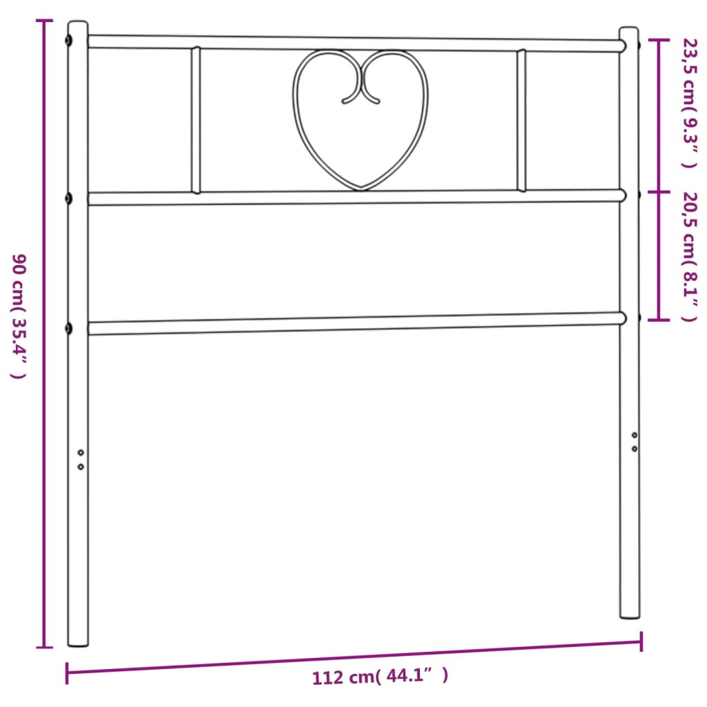 vidaXL Cabeceira de cama 107 cm metal branco