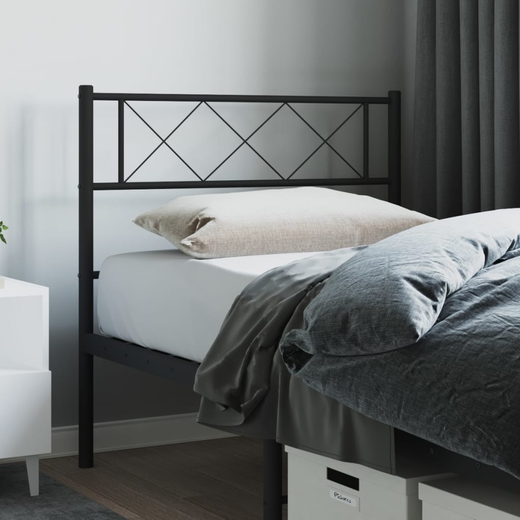 vidaXL Cabeceira de cama 107 cm metal preto