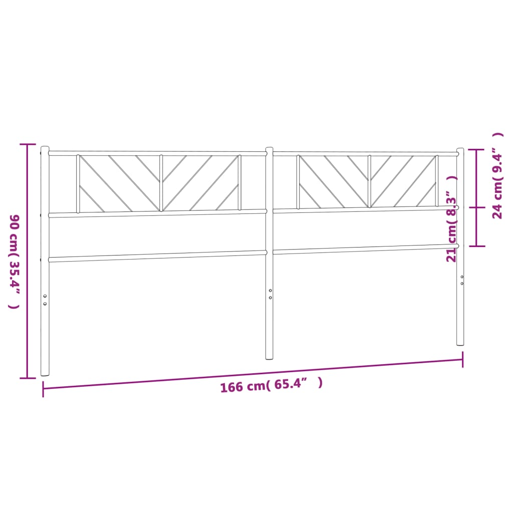 vidaXL Cabeceira de cama 160 cm metal preto