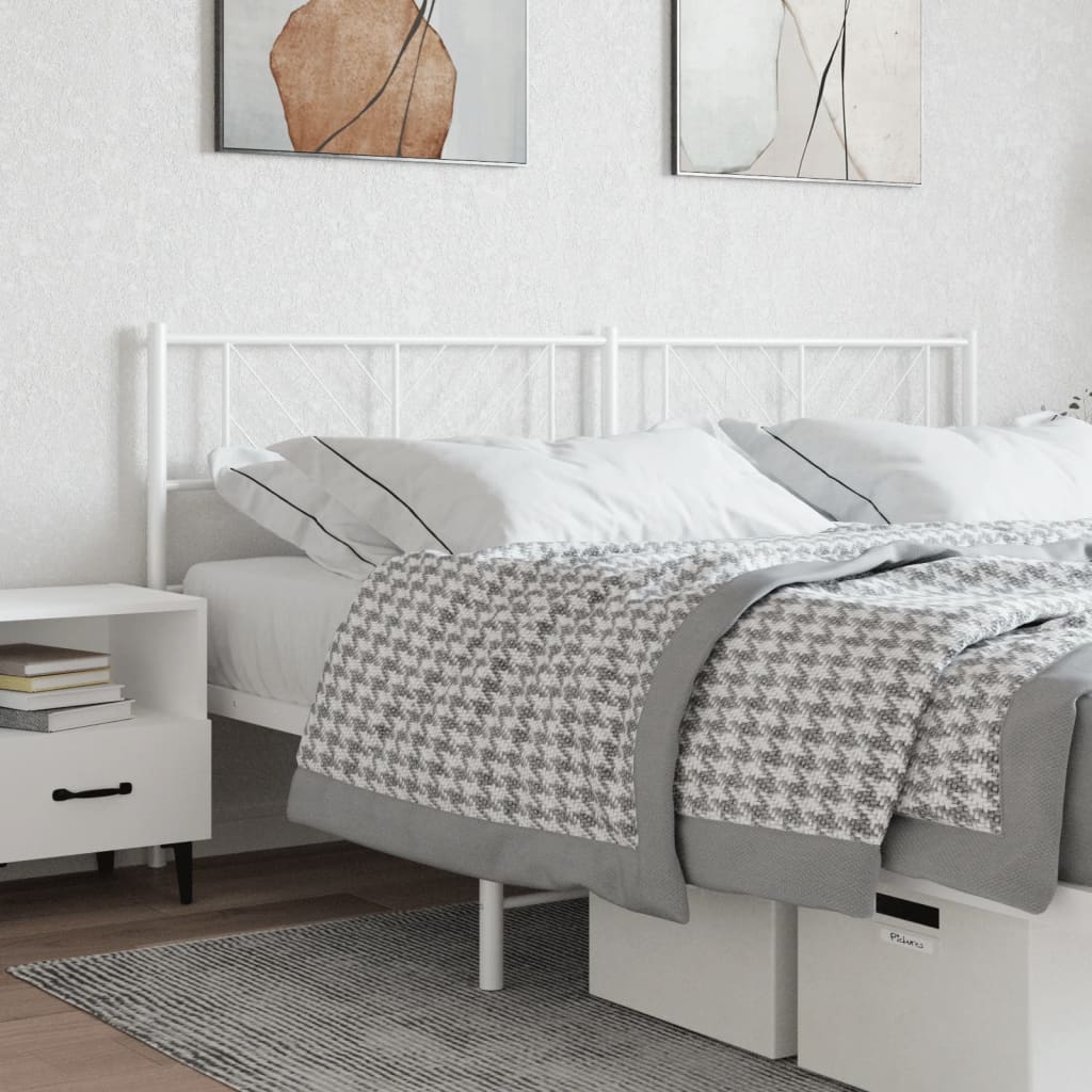 vidaXL Cabeceira de cama 160 cm metal branco