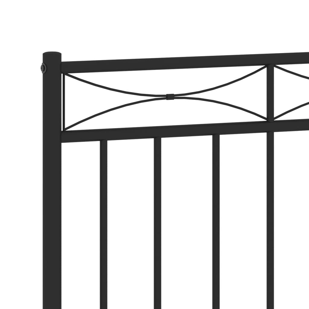 vidaXL Cabeceira de cama 75 cm metal preto