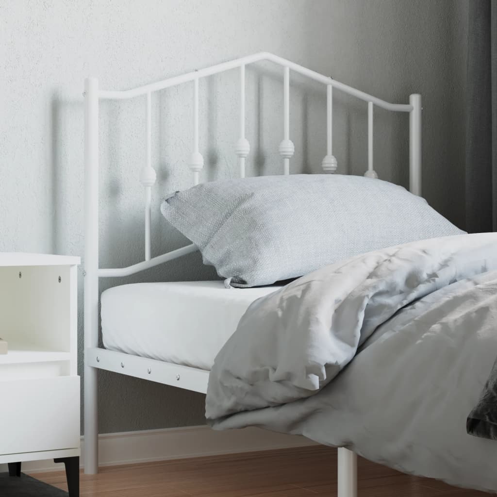 vidaXL Cabeceira de cama 90 cm metal branco