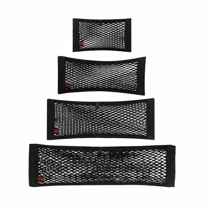 Black & Decker|Rede de armazenamento para carro Black & Decker Preto 40/50/60/80 x 25 cm 4 Peças Black & Decker|Rede de armazenamento para carro Black & Decker Preto 40/50/60/80 x 25 cm 4 Peças