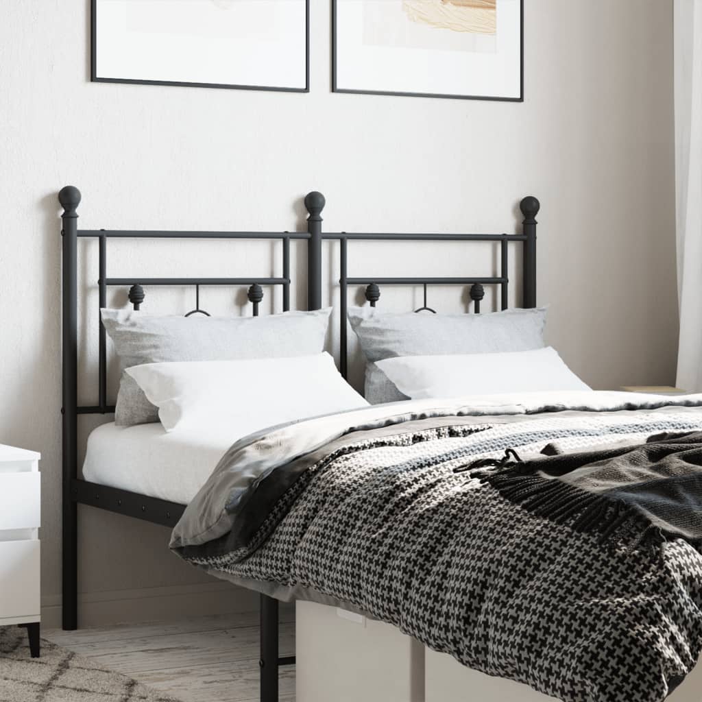 vidaXL Cabeceira de cama 120 cm metal preto