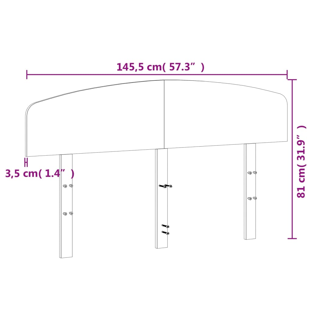 vidaXL Cabeceira 140 cm madeira de pinho maciça branco