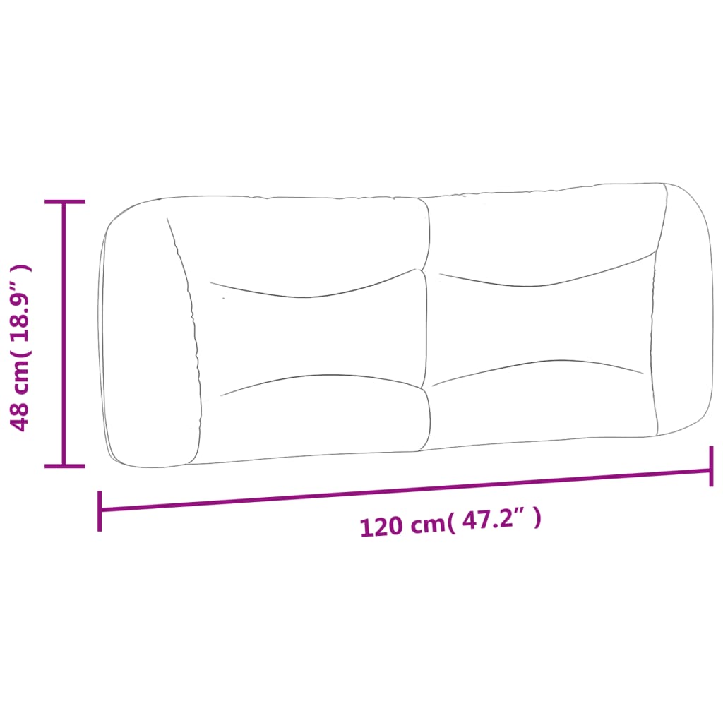 vidaXL Almofadão de cabeceira 120 cm tecido cinzento-acastanhado