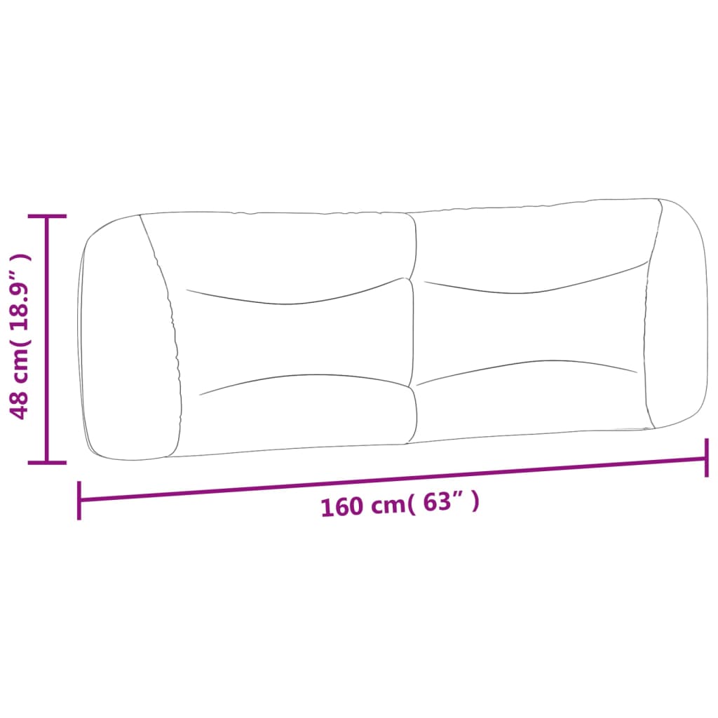 vidaXL Almofadão de cabeceira 160 cm couro artificial cappuccino