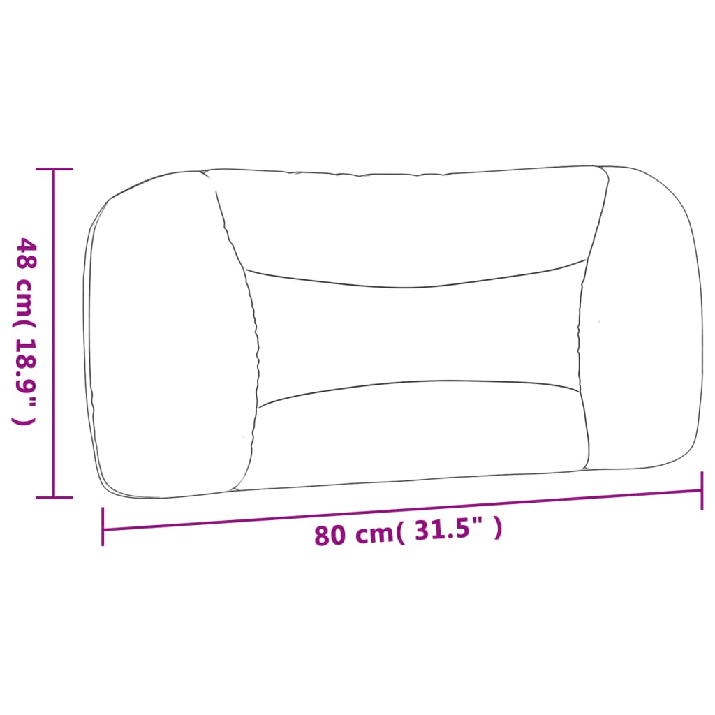 vidaXL Almofadão de cabeceira 80 cm tecido cinzento-claro