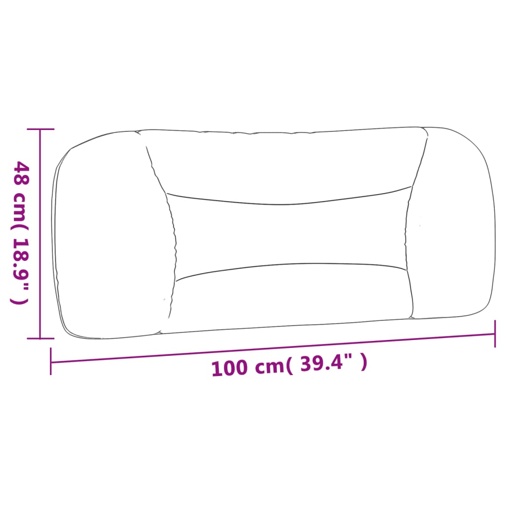 vidaXL Almofadão de cabeceira 100 cm couro artificial cinzento