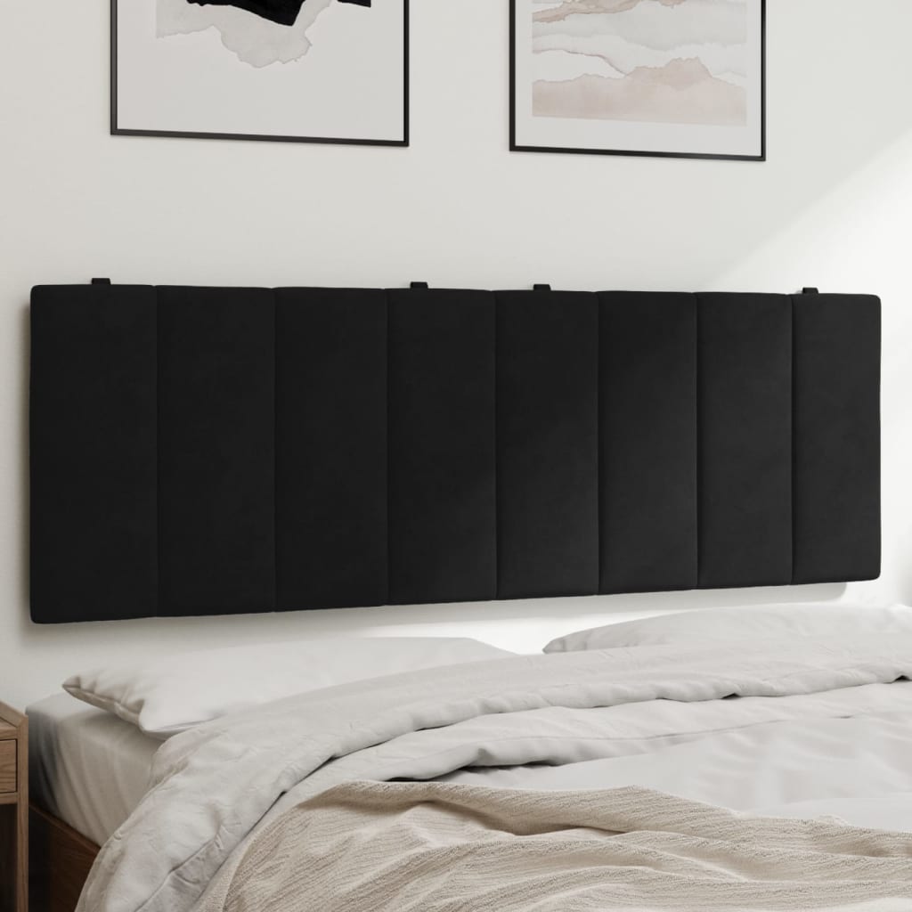 vidaXL Almofadão de cabeceira 120 cm veludo preto