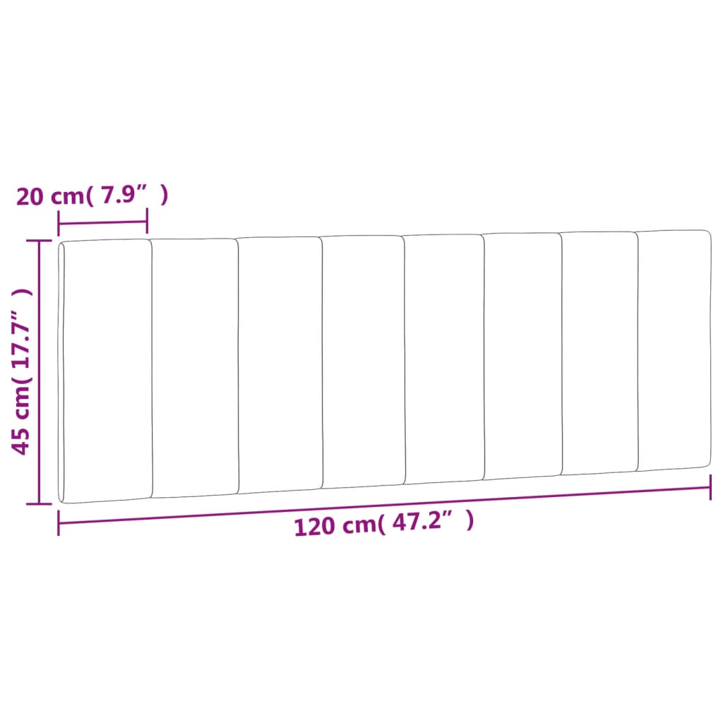 vidaXL Almofadão de cabeceira 120 cm veludo preto