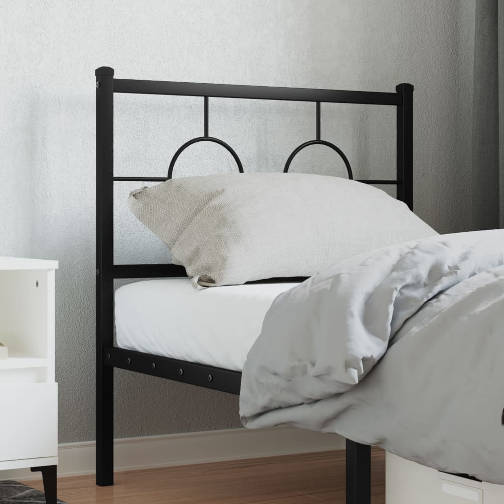 vidaXL Cabeceira de cama 80 cm metal preto