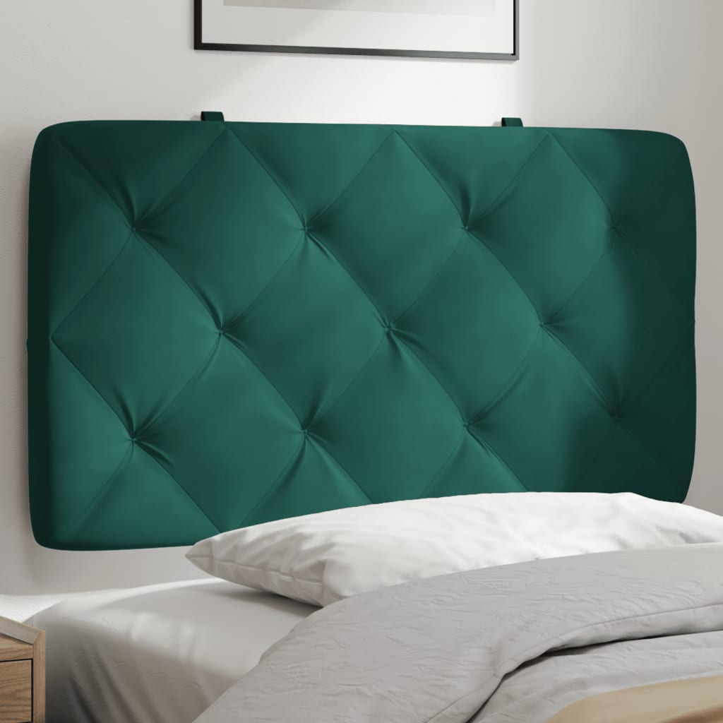 vidaXL Almofadão de cabeceira 80 cm veludo verde-escuro