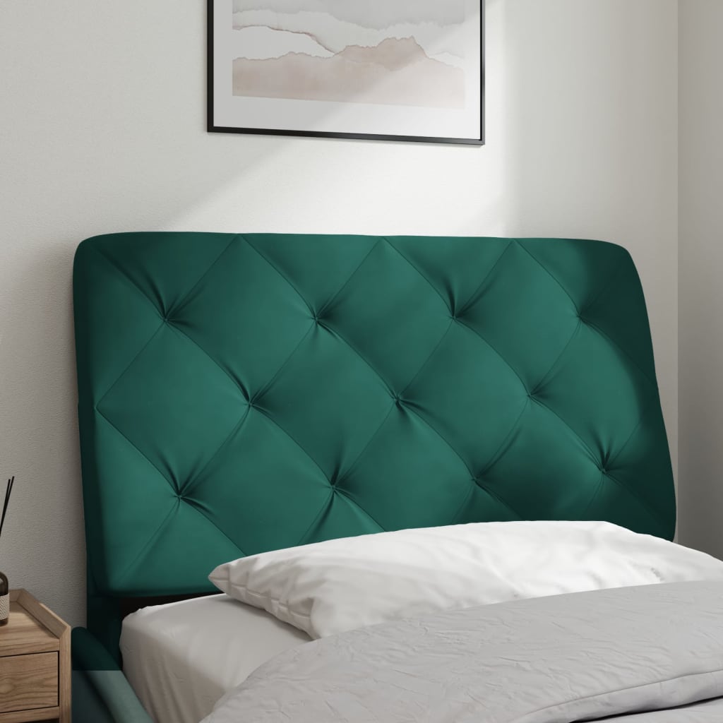 vidaXL Almofadão de cabeceira 80 cm veludo verde-escuro