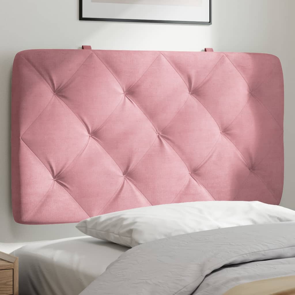 vidaXL Almofadão de cabeceira 90 cm veludo rosa