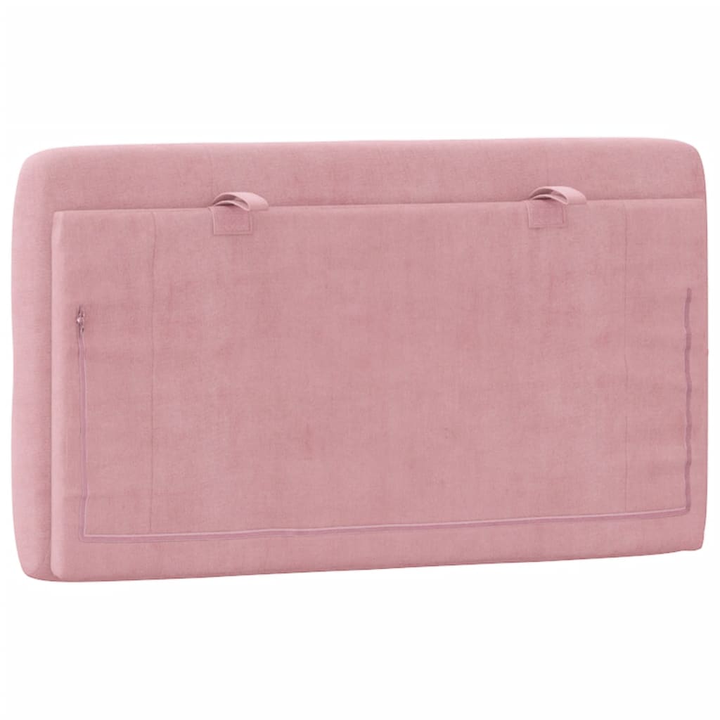 vidaXL Almofadão de cabeceira 90 cm veludo rosa