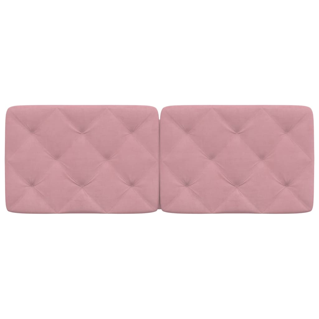 vidaXL Almofadão de cabeceira 140 cm veludo rosa