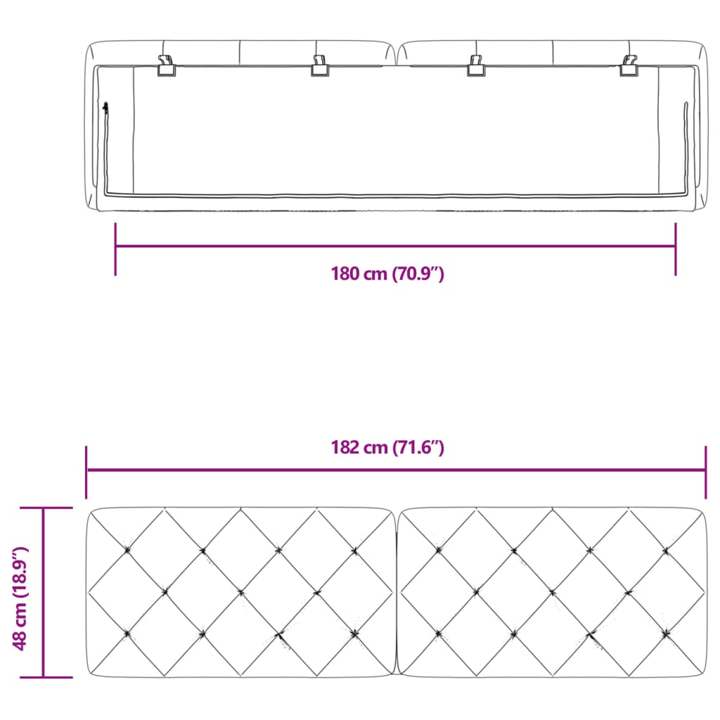 vidaXL Almofadão de cabeceira 180 cm veludo cinzento-claro