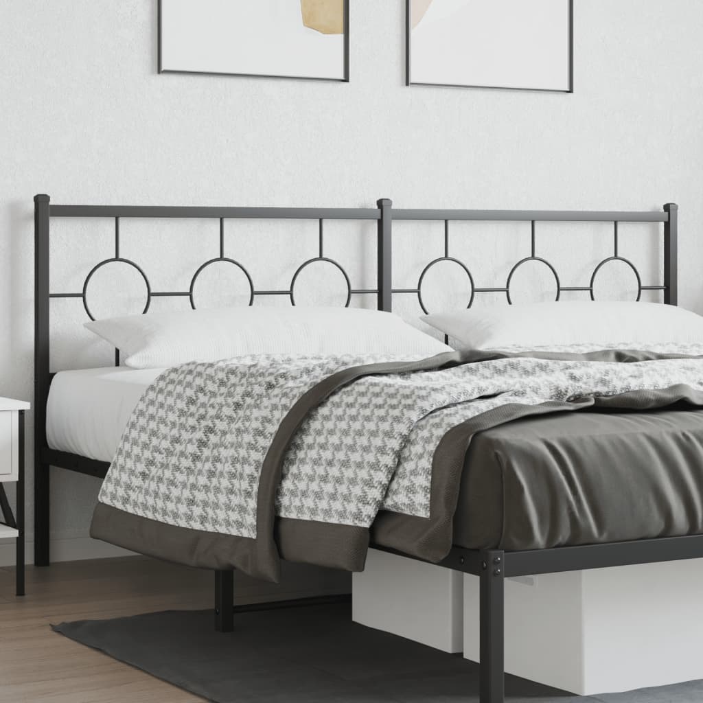 vidaXL Cabeceira de cama 200 cm metal preto