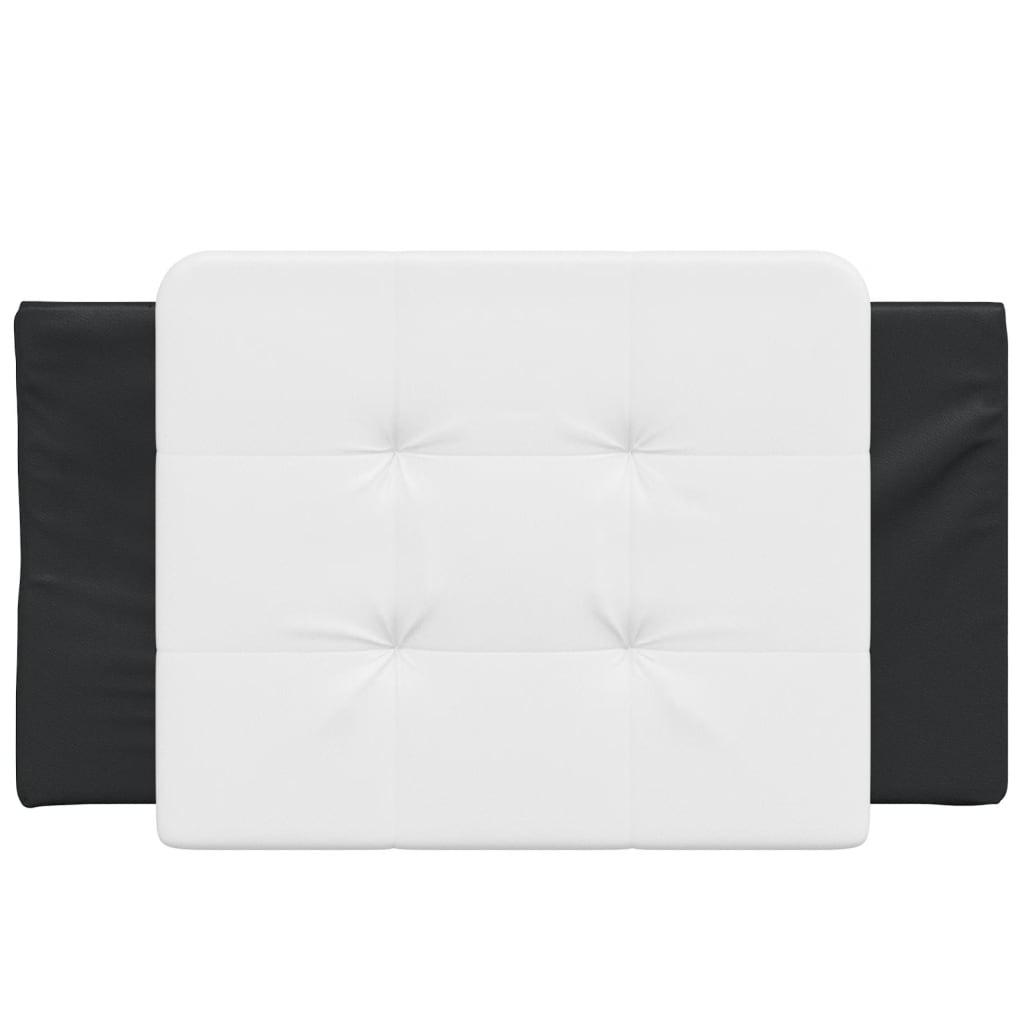 vidaXL Almofadão de cabeceira 80 cm couro artificial preto e branco