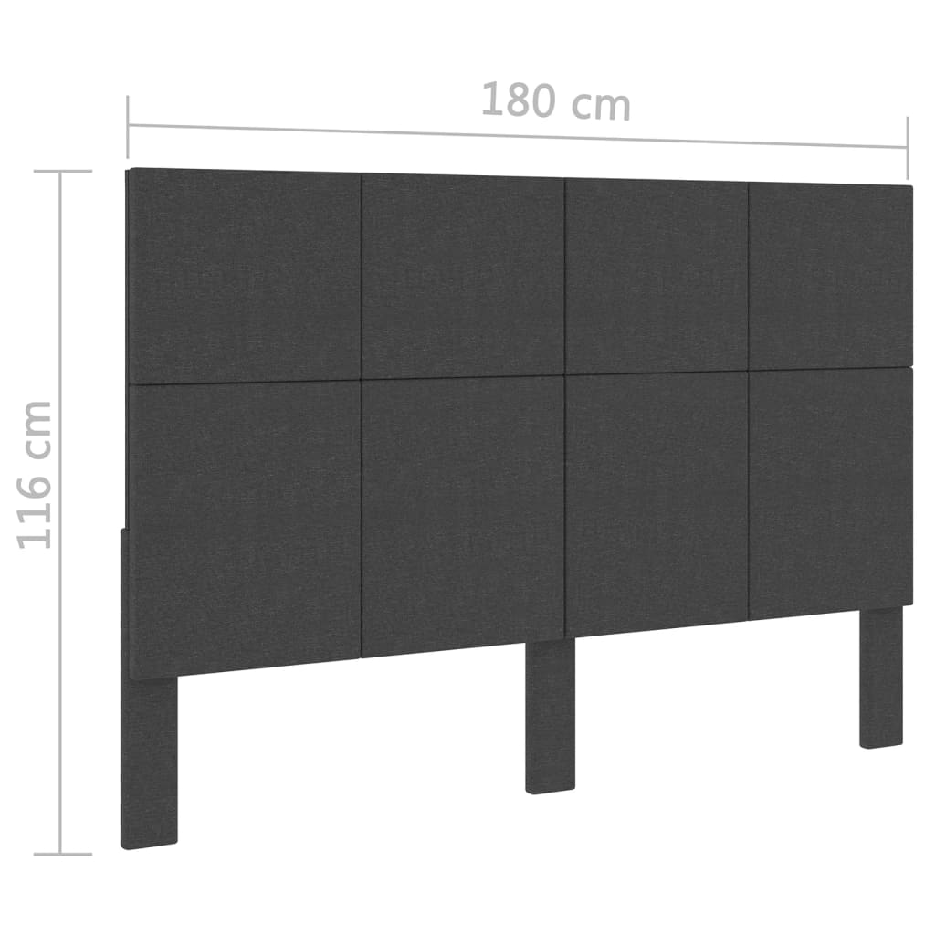 vidaXL Cabeceira de cama 180x200 cm tecido cinzento-escuro