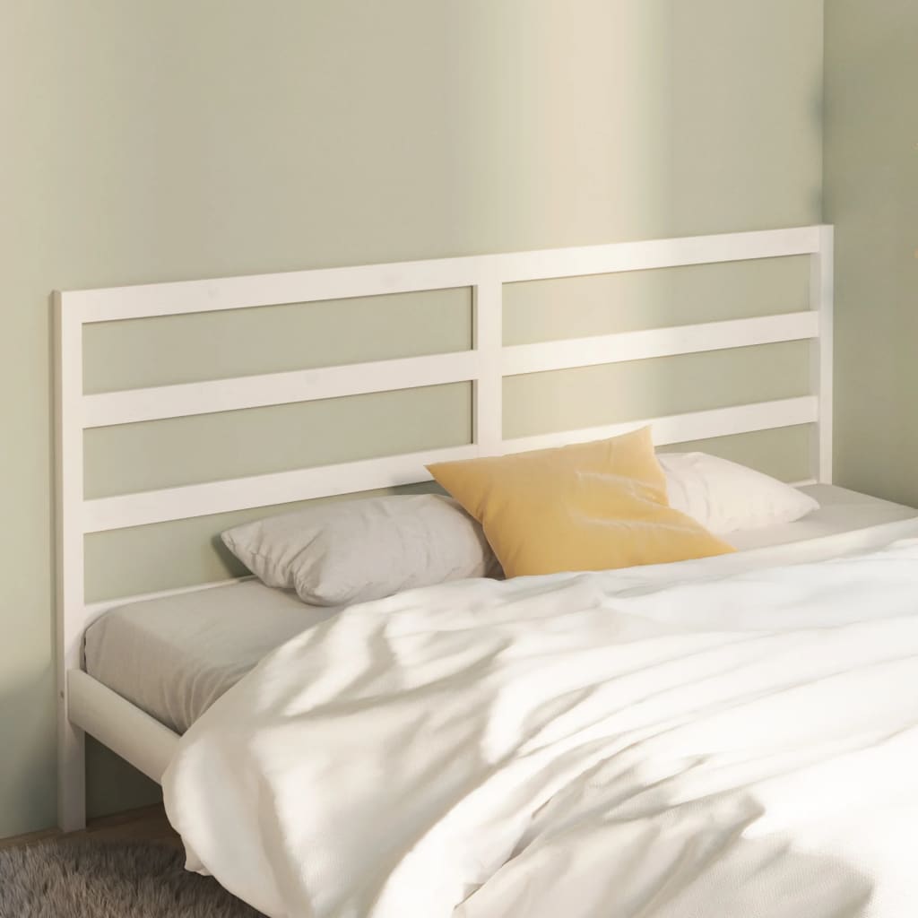 vidaXL Cabeceira de cama 206x4x100 cm pinho maciço branco