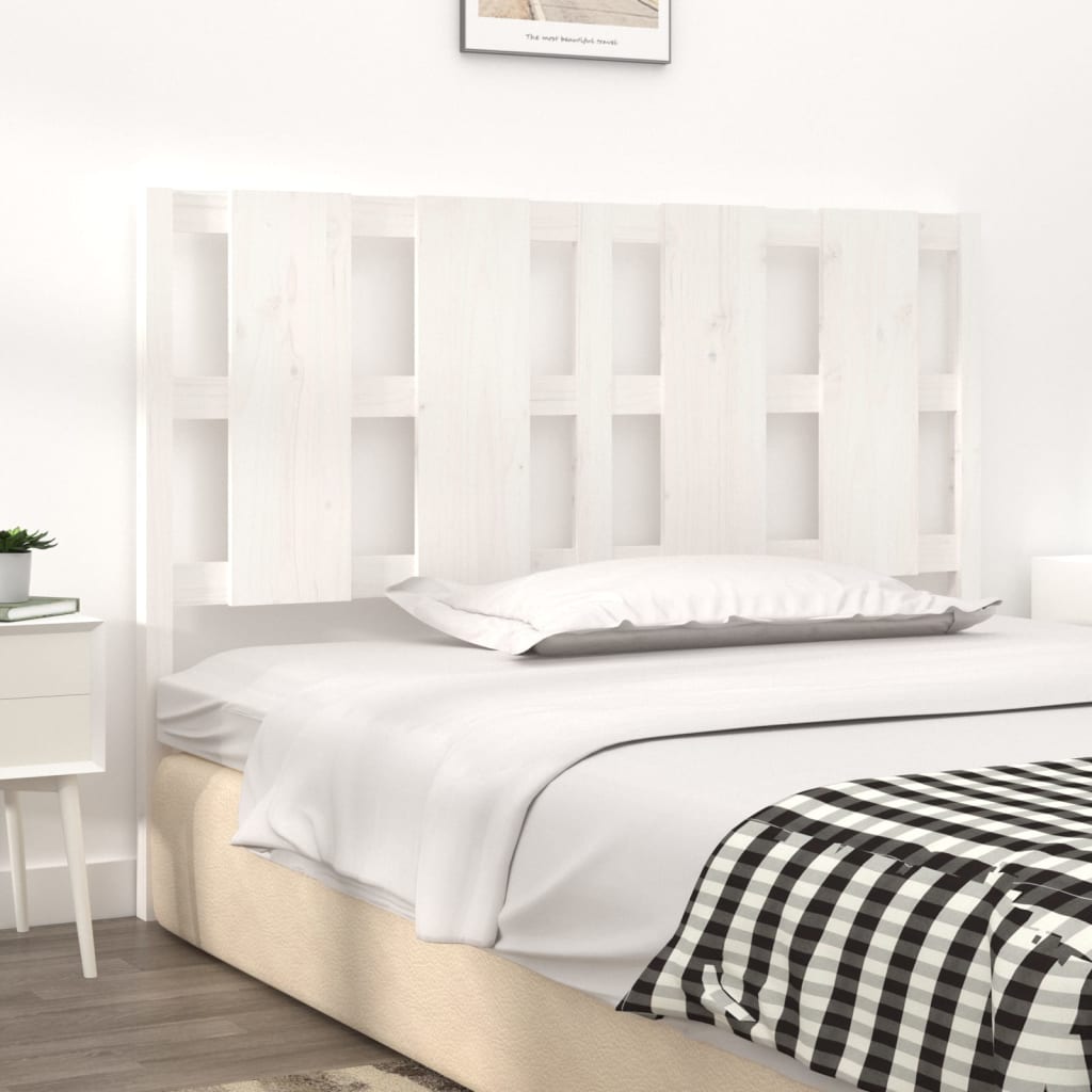 vidaXL Cabeceira de cama 140,5x4x100 cm madeira de pinho maciça branco