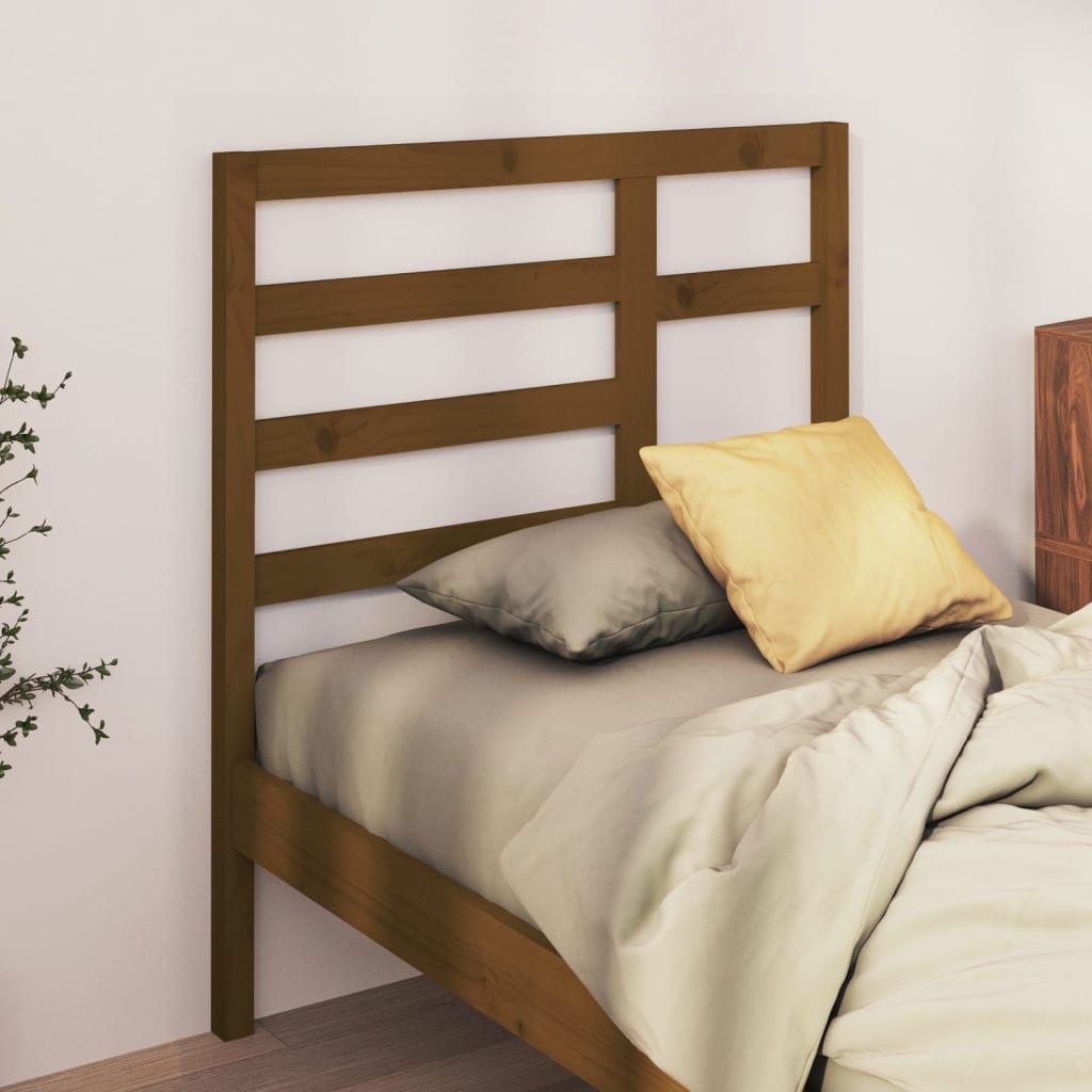 vidaXL Cabeceira de cama 81x4x104 cm pinho maciço castanho mel