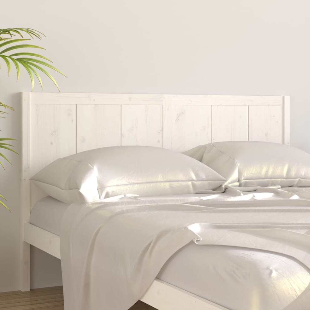 vidaXL Cabeceira de cama 155,5x4x100 cm madeira de pinho maciça branco