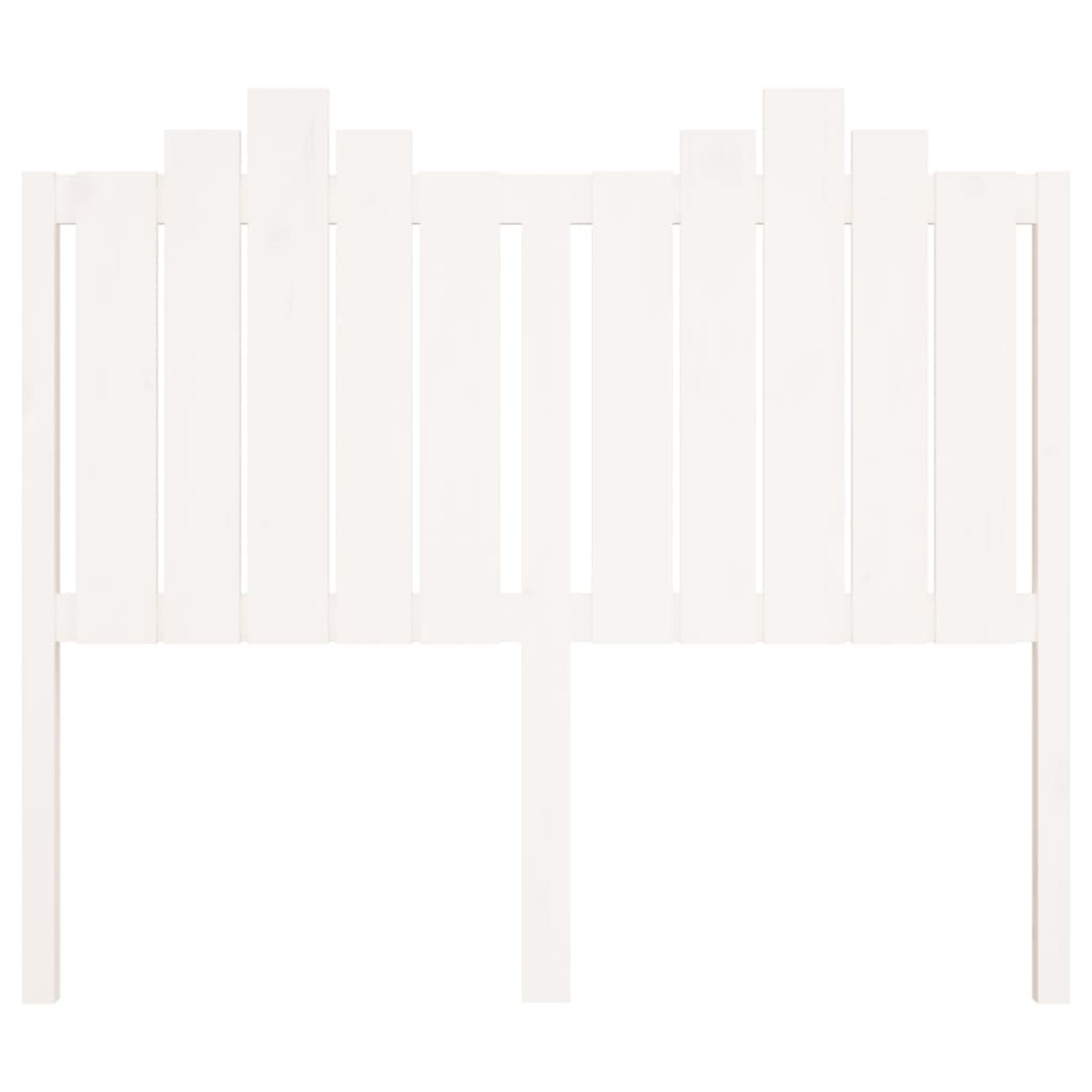 vidaXL Cabeceira de cama 126x4x110 cm pinho maciço branco