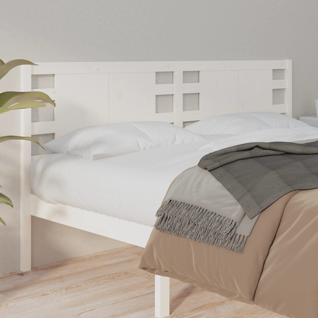 vidaXL Cabeceira de cama 186x4x100 cm pinho maciço branco