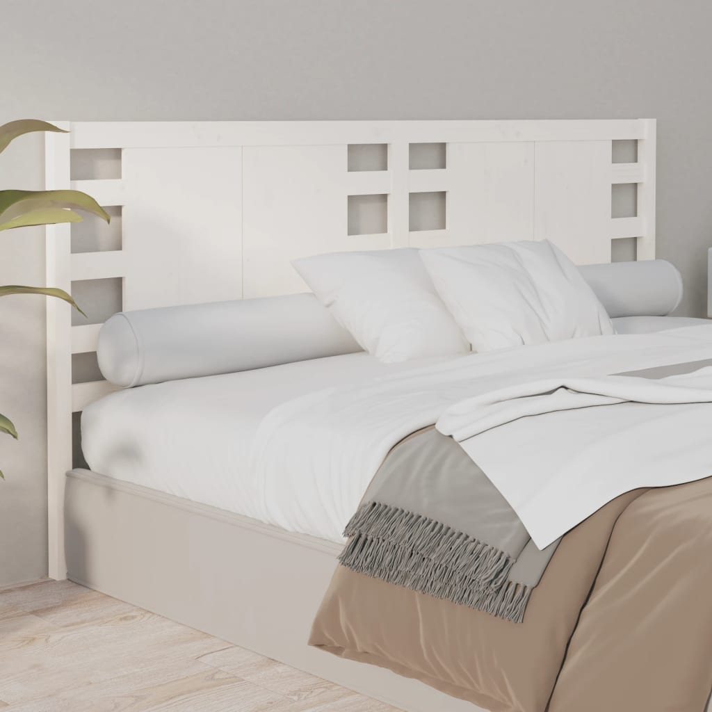 vidaXL Cabeceira de cama 186x4x100 cm pinho maciço branco