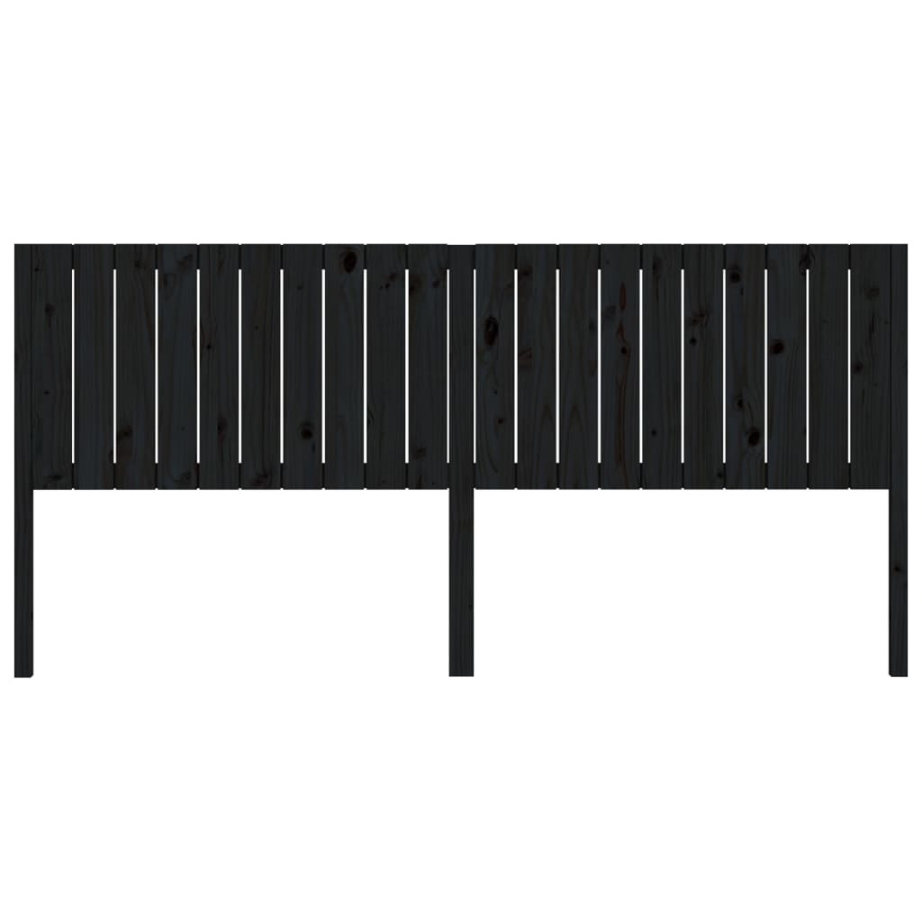 vidaXL Cabeceira de cama 205,5x4x100 cm pinho maciço preto