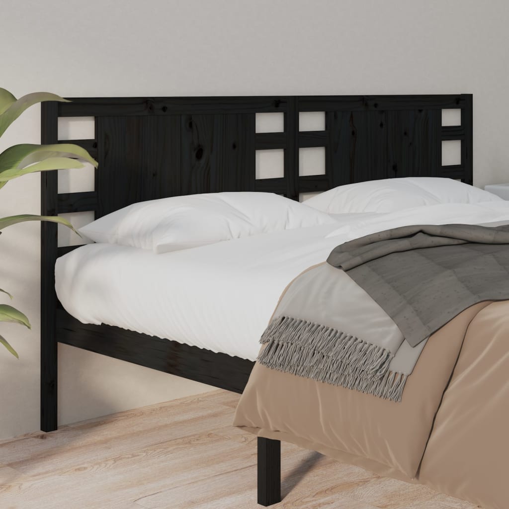 vidaXL Cabeceira de cama 166x4x100 cm pinho maciço preto