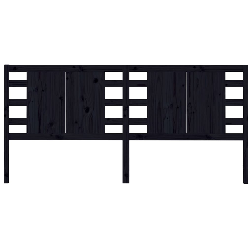 vidaXL Cabeceira de cama 166x4x100 cm pinho maciço preto