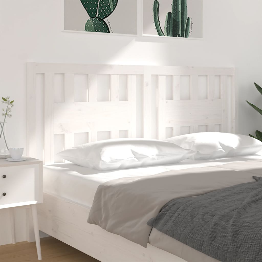 vidaXL Cabeceira de cama 166x4x100 cm pinho maciço branco