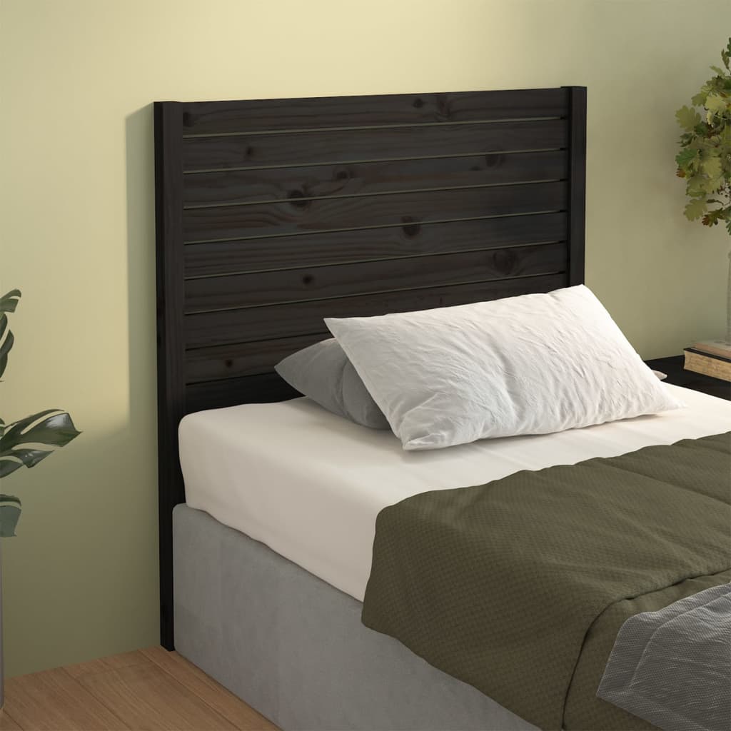 vidaXL Cabeceira de cama 96x4x100 cm pinho maciço preto