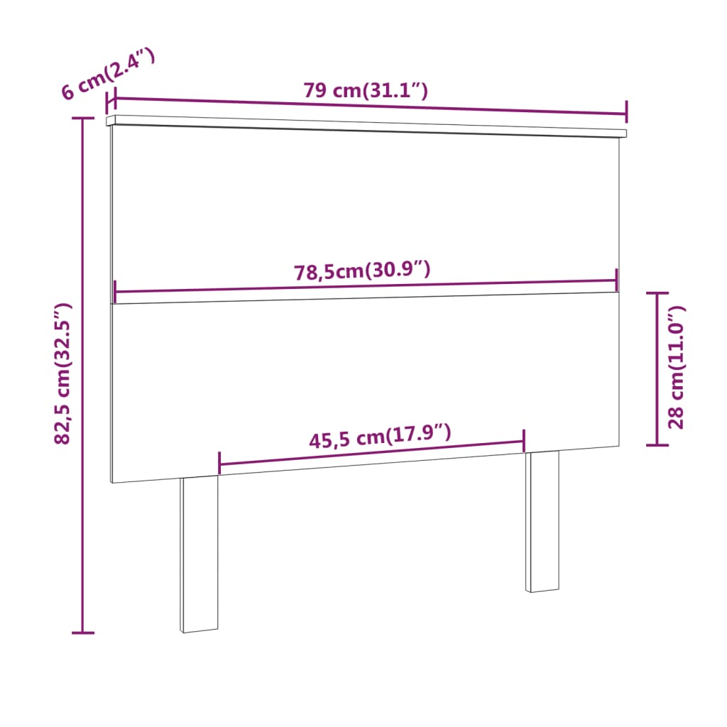 vidaXL Cabeceira de cama 79x6x82,5 cm pinho maciço castanho mel