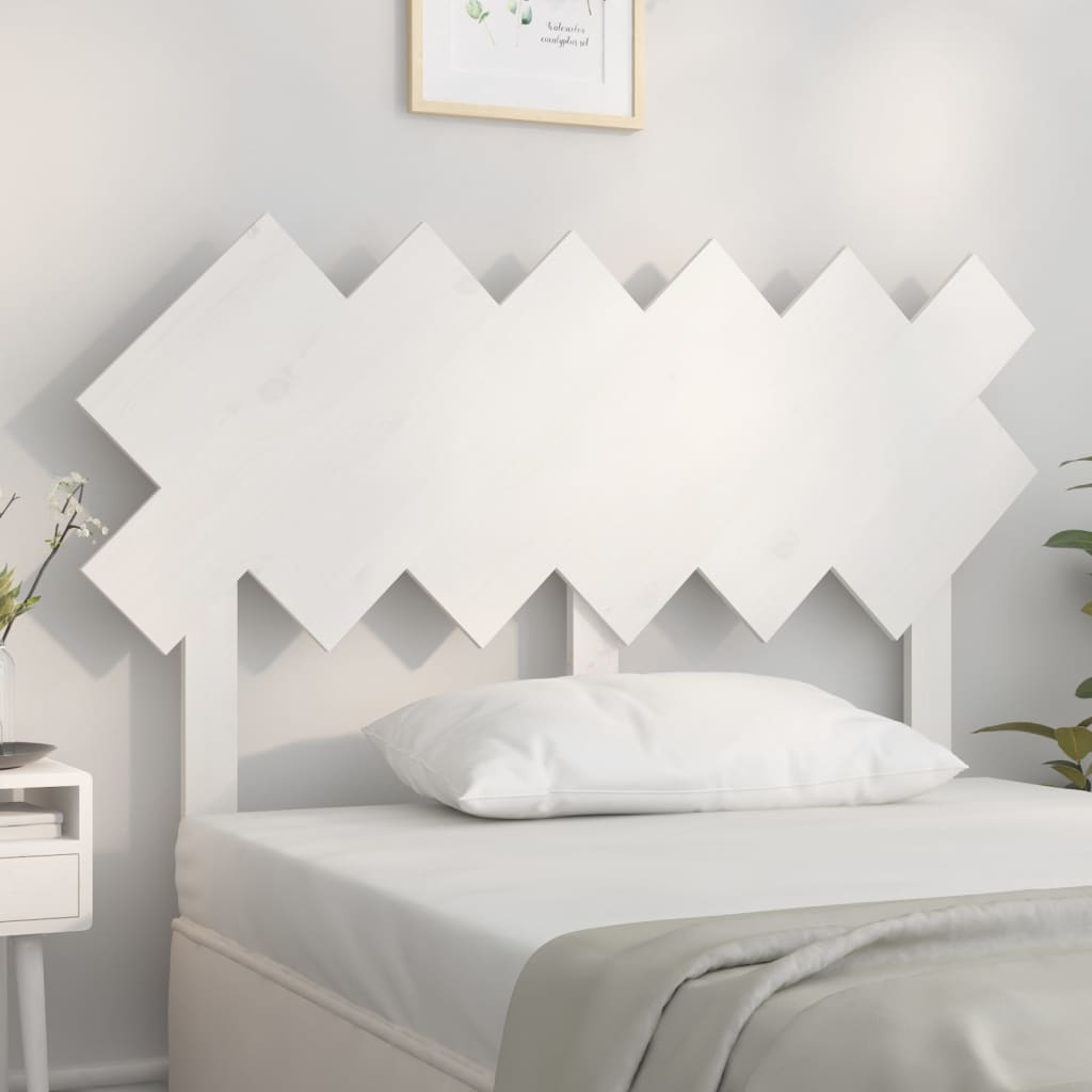 vidaXL Cabeceira de cama122,5x3x80,5 cm madeira de pinho maciça branco