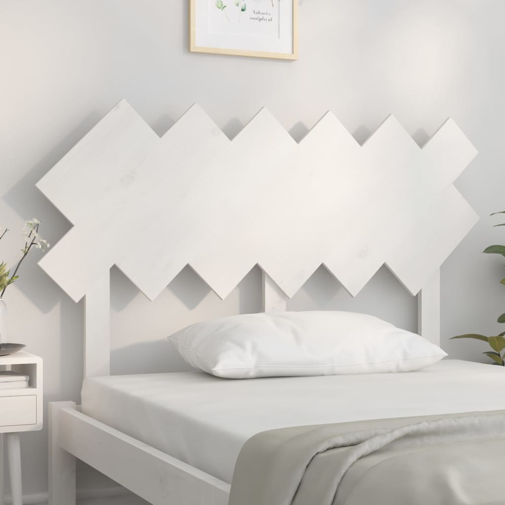 vidaXL Cabeceira de cama122,5x3x80,5 cm madeira de pinho maciça branco