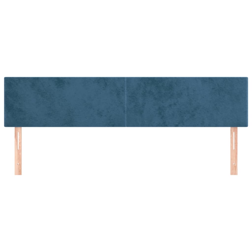 vidaXL Cabeceira de cama 2 pcs veludo 100x5x78/88 cm azul-escuro