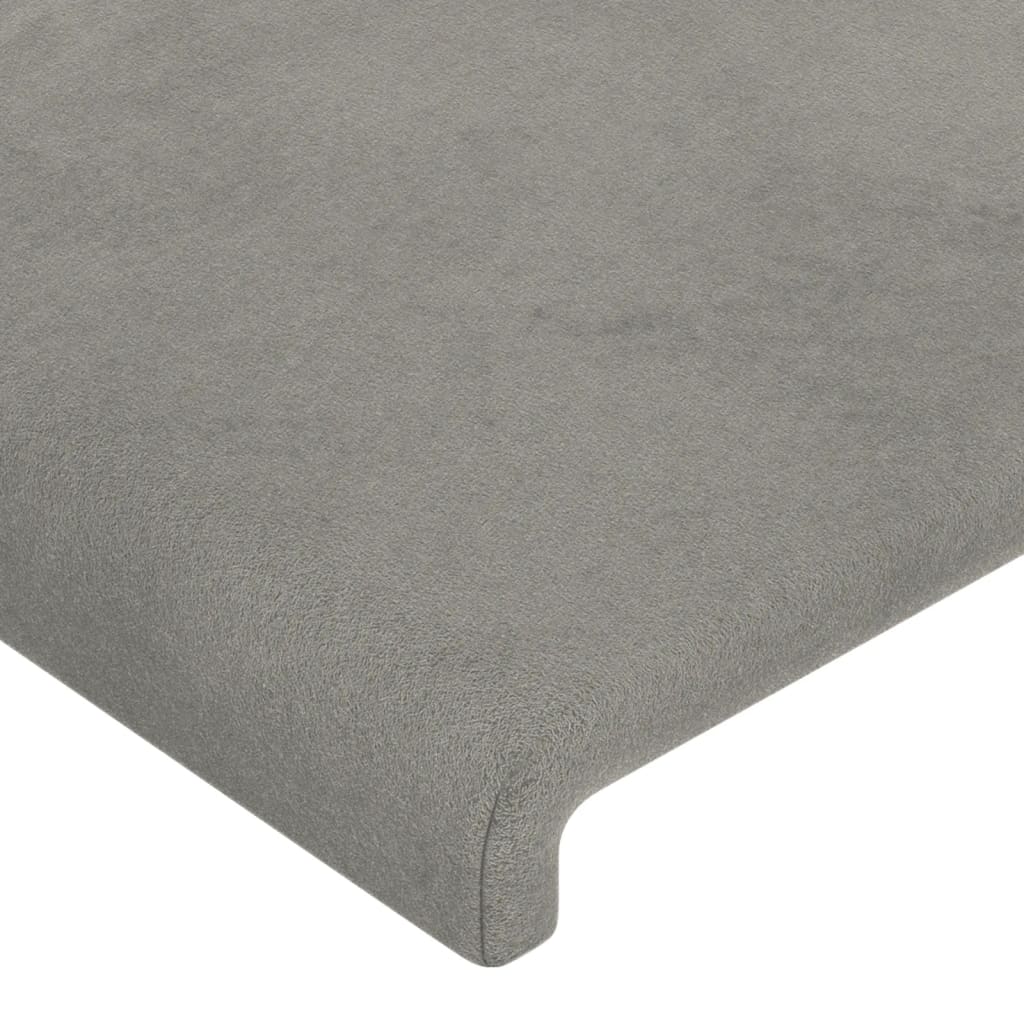 vidaXL Cabeceira de cama veludo 90x5x78/88 cm cinzento-claro