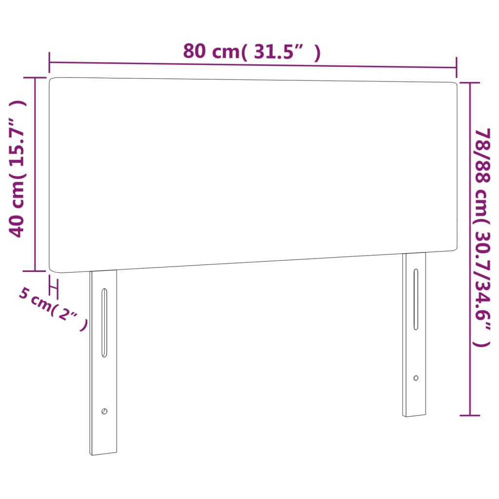 vidaXL Cabeceira de cama tecido 80x5x78/88 cm cinzento-claro