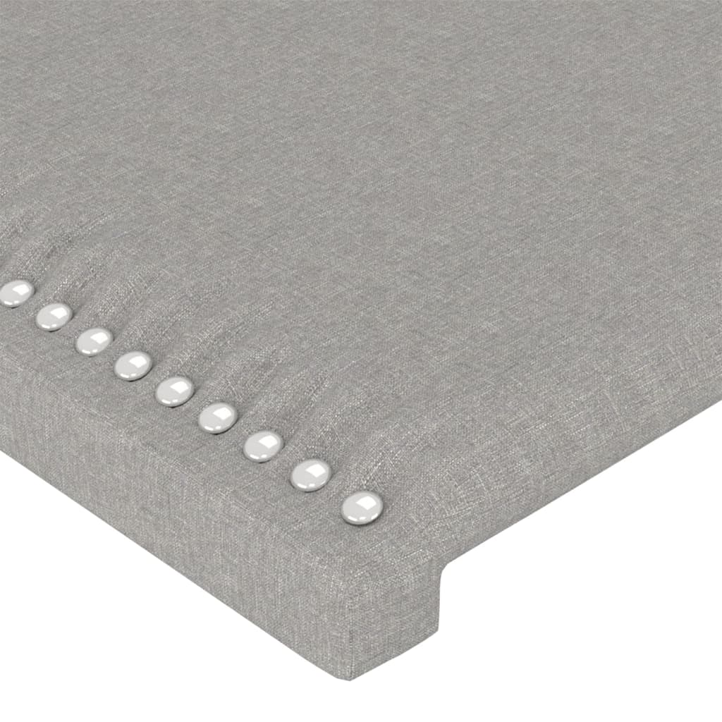 vidaXL Cabeceira de cama tecido 100x5x78/88 cm cinzento-claro