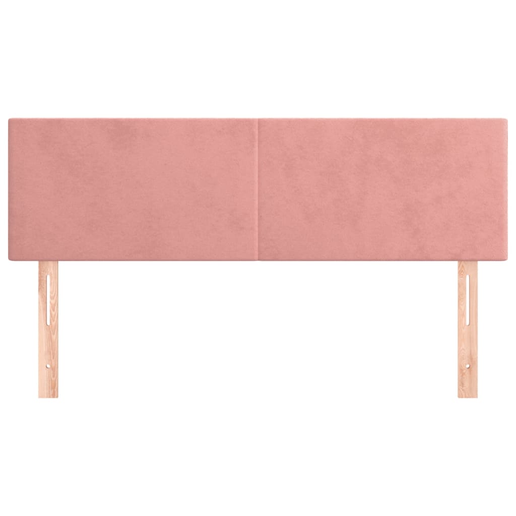 vidaXL Cabeceira de cama 2 pcs veludo 72x5x78/88 cm rosa