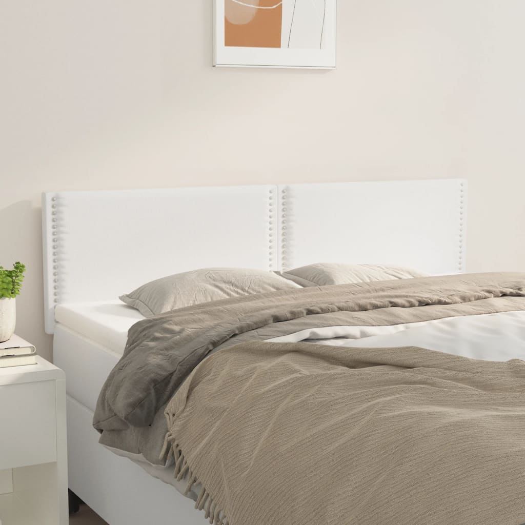 vidaXL Cabeceira de cama 2 pcs couro artificial 72x5x78/88 cm branco